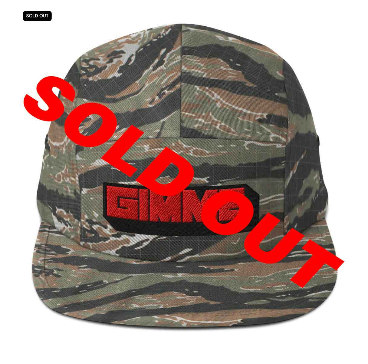 "GIMME" Logo Five Panel Cap -Green Tiger Camo