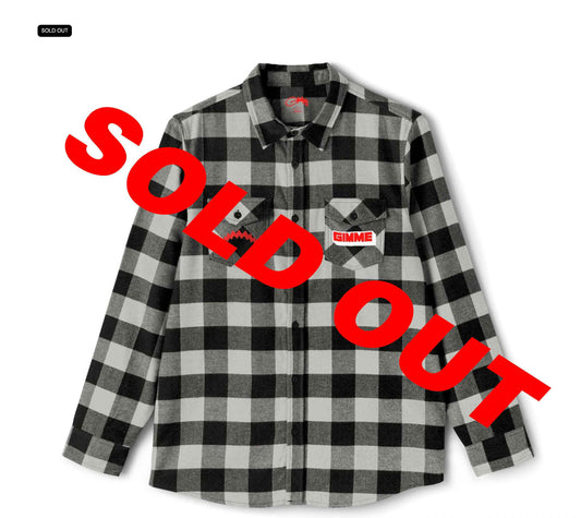 DANGER Flannel Shirt -Black Grey